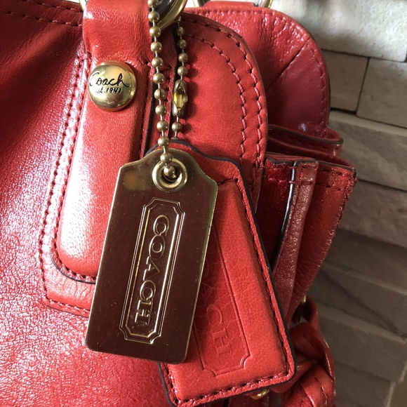 Coach Tote Bag Poppy Color Like New - Picture 2 of 8